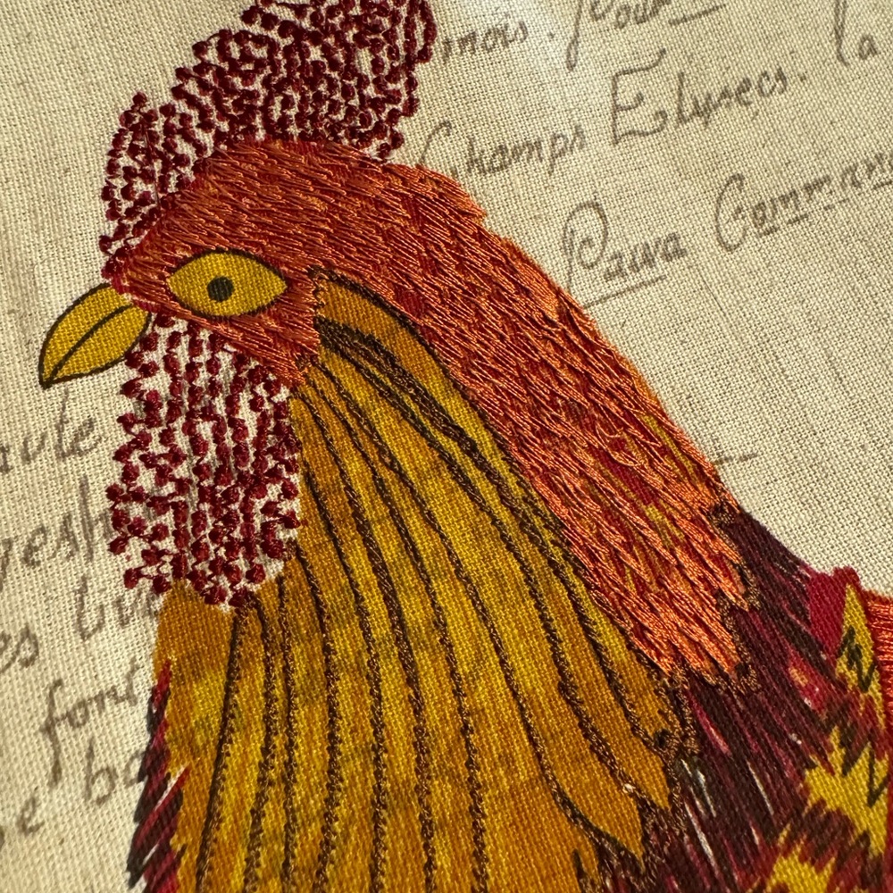 Pier 1 French Country Colorful Rooster Table Runner Embroidered Embellishments - Picture 5 of 7